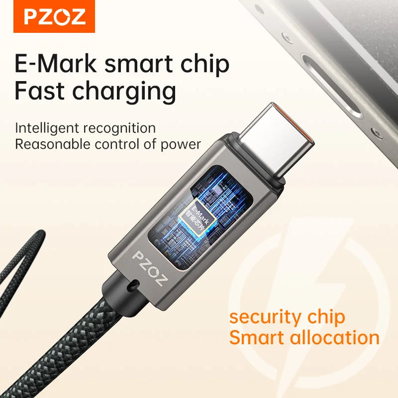 Magnetic USB-C Fast Charging Cable 1m with Lightning or Type-C Connectors for Phones and Laptops
