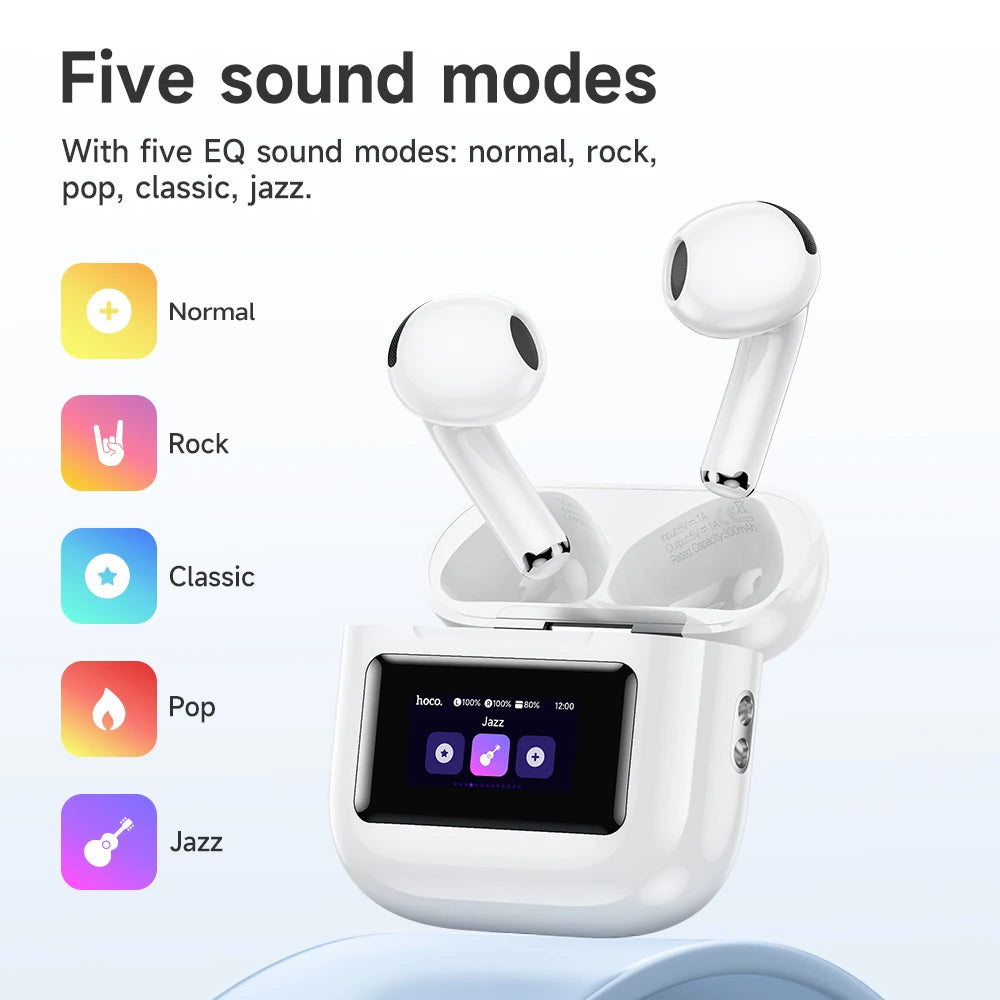 Wireless Bluetooth Earbuds with LED Touch Screen Charging Case Mic Stereo Earphones for Music Calls