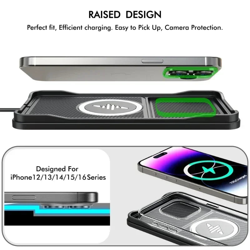 Wireless Car Charging Pad with Fast Type C Connection and Non Slip Design for Smartphones