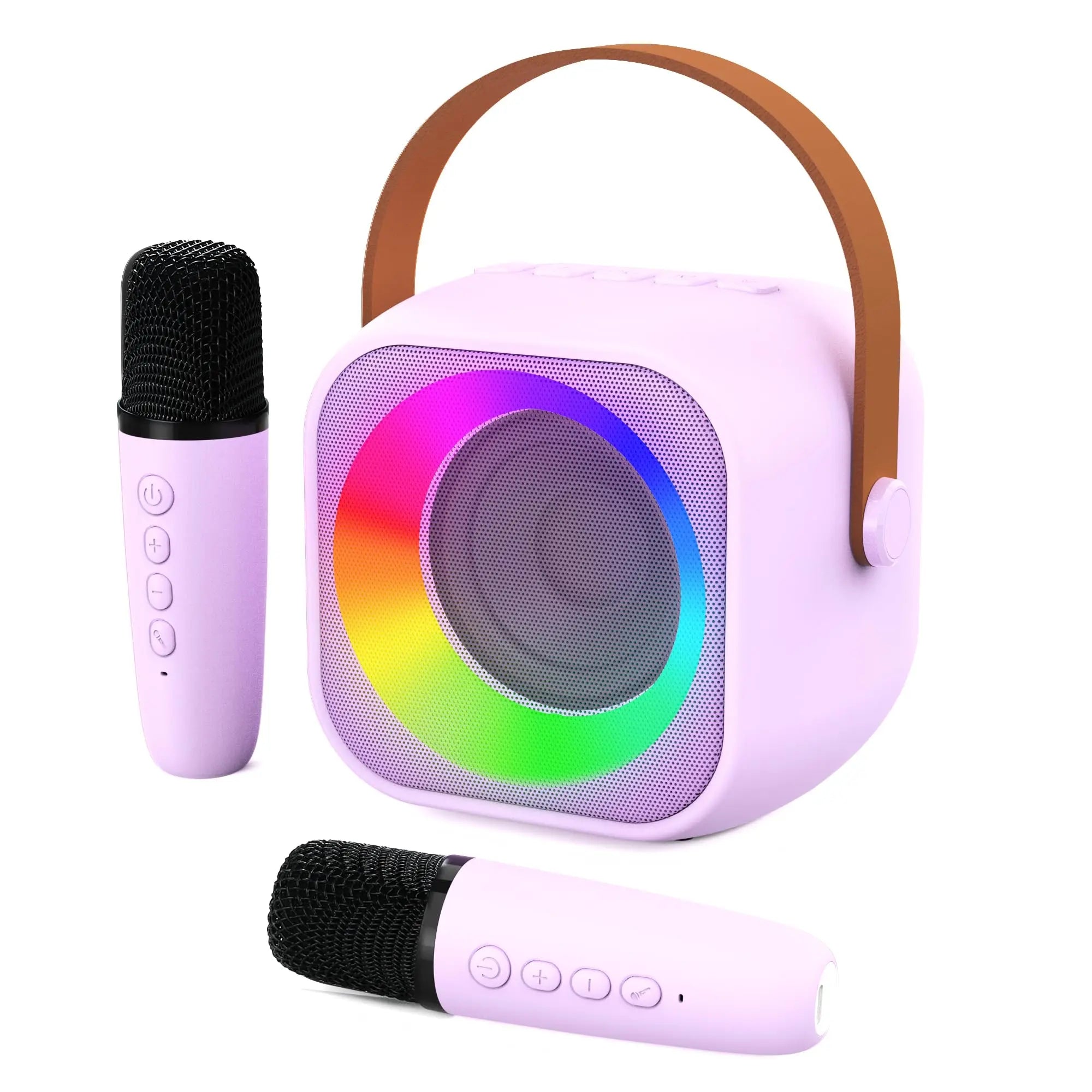Portable Kids Karaoke Machine with Bluetooth Speaker and 1–2 Wireless Mics for Parties and Gifts