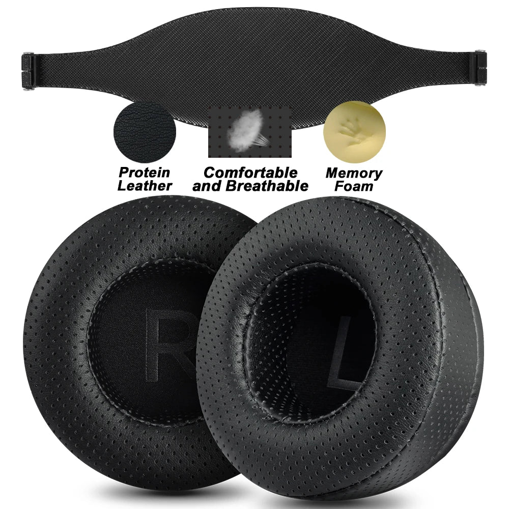 Premium Replacement Ear Pads Protein Leather and Foam for FiiO Over-Ear Headphones FT1 JT7 Series