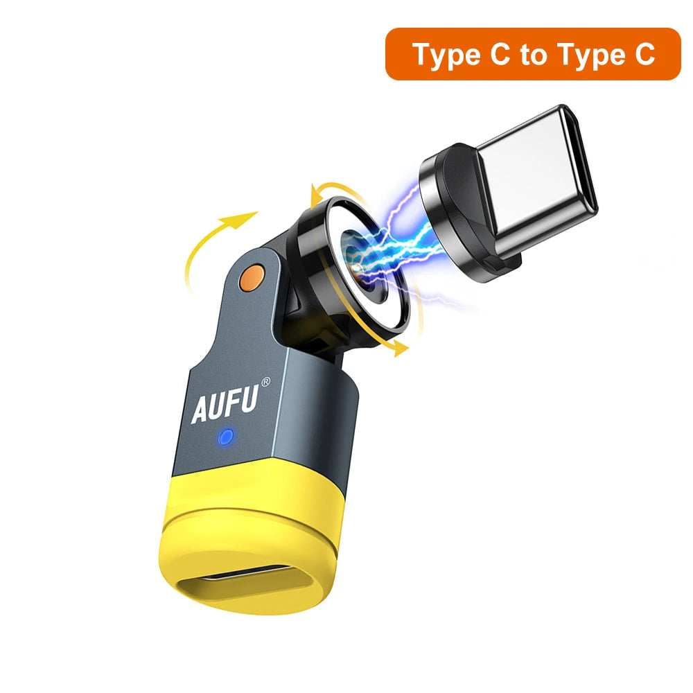 1 Pin Magnetic OTG Adapter 540 Degree Swivel Charging Converter for Type C Micro and iPhone