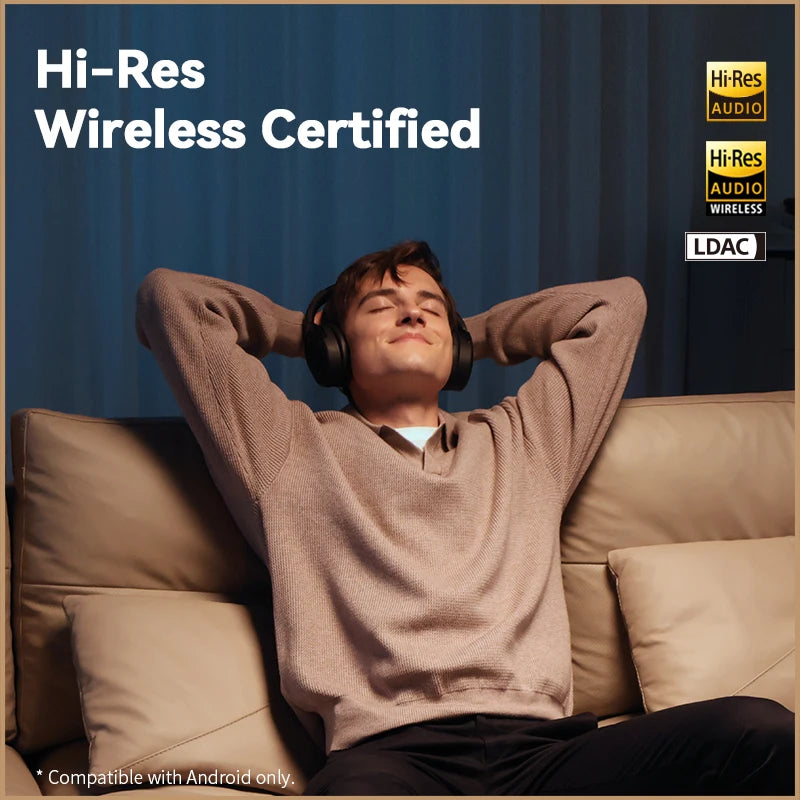 Premium Wireless Over Ear Headphones with Active Noise Cancelling and Hi Res Audio