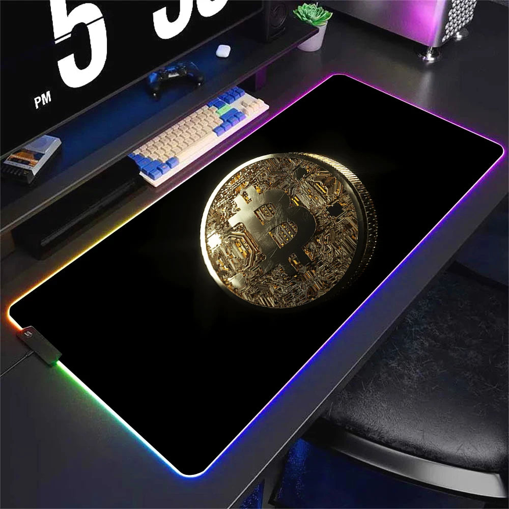 Large RGB Gaming Mouse Pad Non-slip Waterproof Desk Mat with Backlit Edge for Office and Gaming