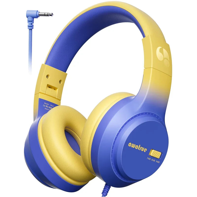 Children’s Wired Headphones with Microphone and Volume Limiter for Safe and Clear Listening