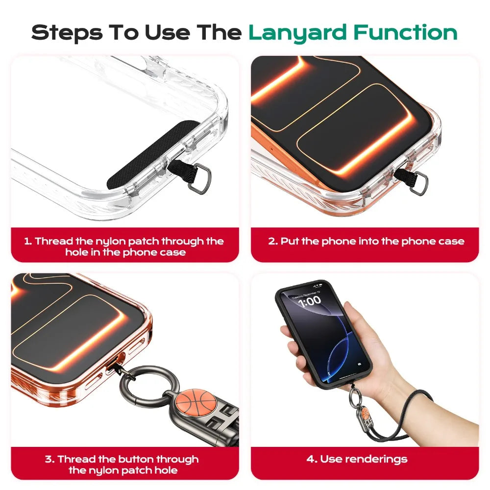 2 in 1 240W USB C Fast Charging Data Cable with Lanyard for iPhone Samsung and Huawei Devices