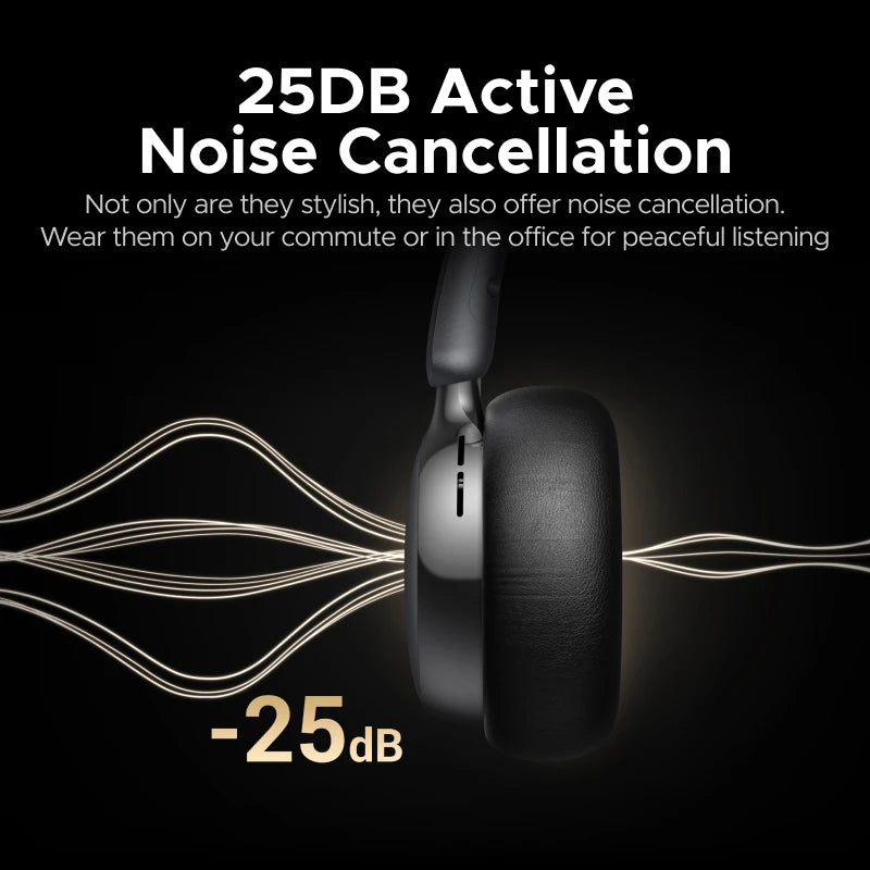 Studio Plus Wireless Over-Ear Headphones with 25dB ANC, Bluetooth, 3D Spatial Audio