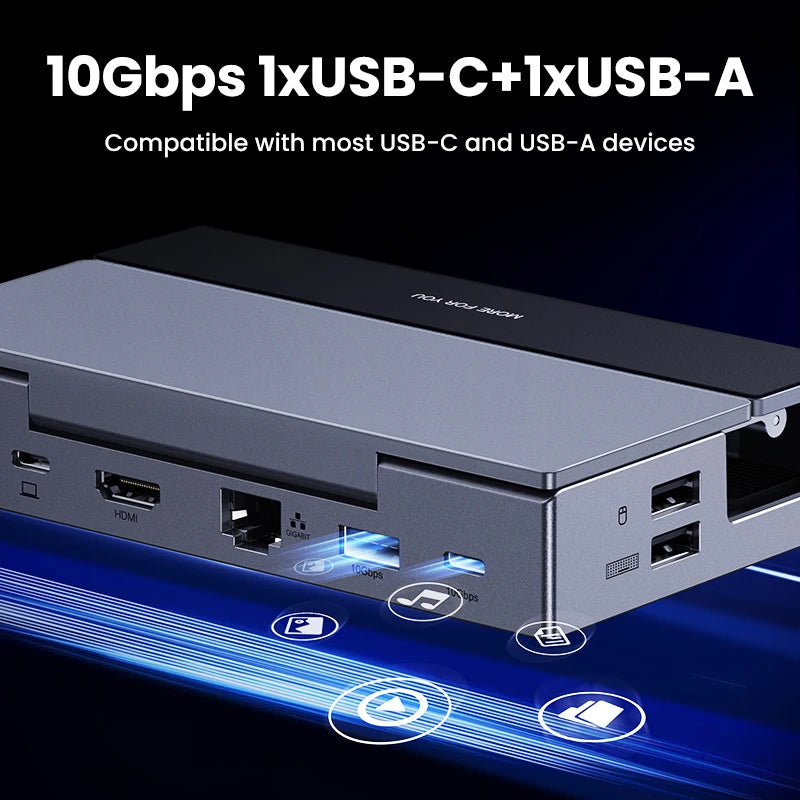 USB C Gaming Dock with 4K HDMI Display, Gigabit Ethernet, 100W PD and 10Gbps Data Ports