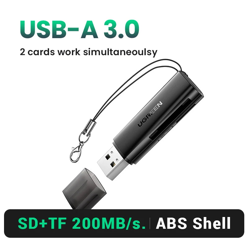 USB-C & USB 3.0 Card Reader SD MicroSD TF Adapter 2-in-1 High-Speed Memory Card Reader