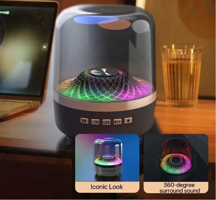 Wireless Bluetooth 5.3 Subwoofer Speaker with Breathing Light for Portable Home Audio