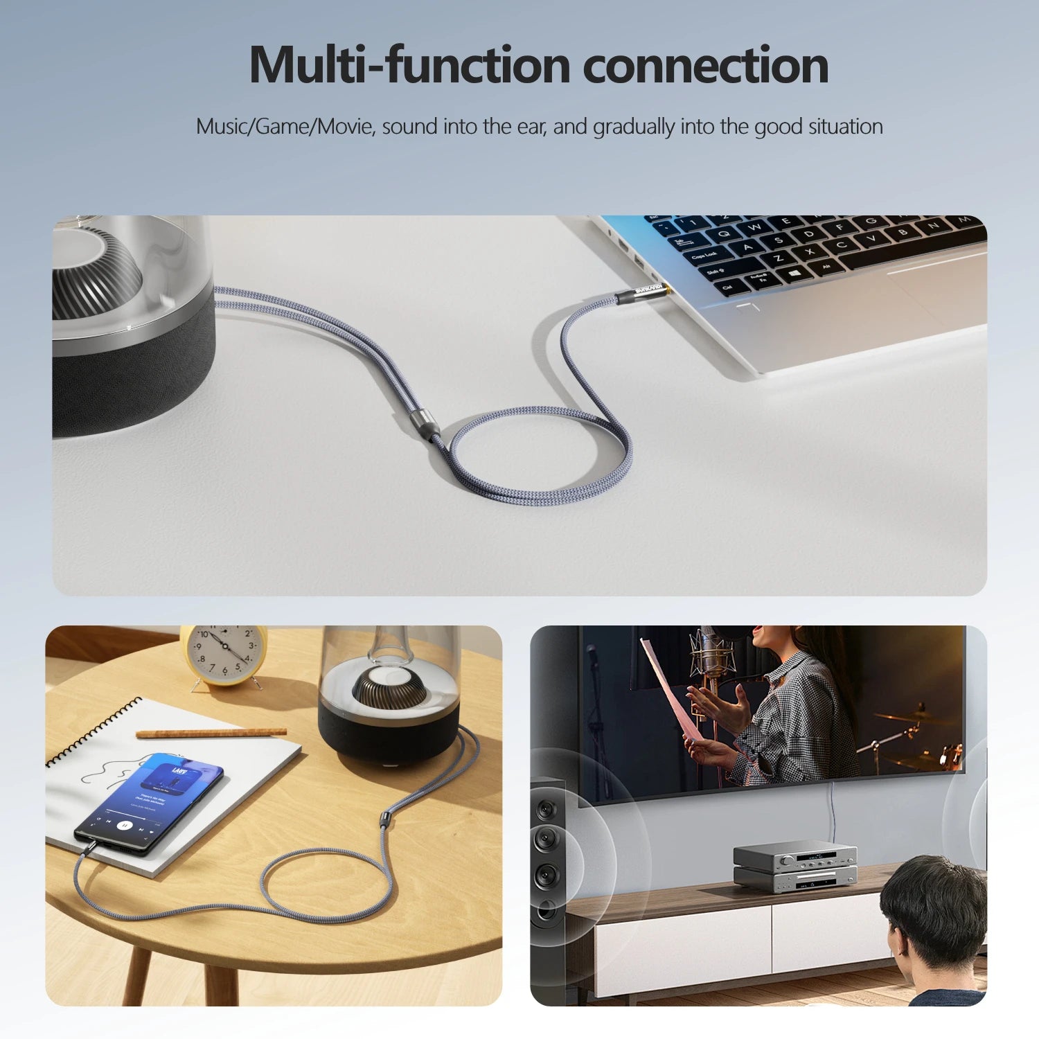 RCA to 3.5mm Stereo Audio Cable for Smartphones Tablets Speakers HDTV & Home Audio Devices