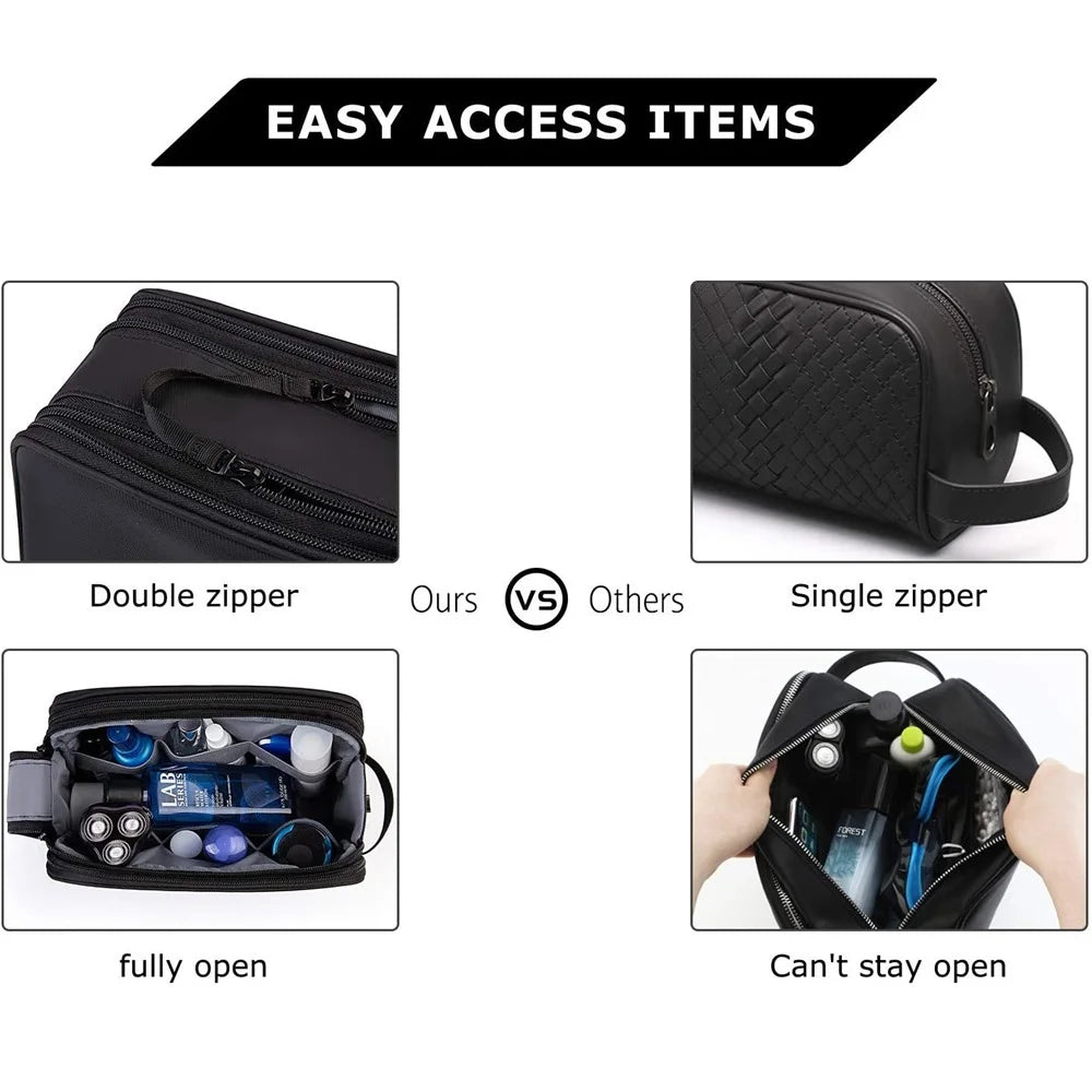 Large Capacity Multi-Layer Travel Toiletries and Makeup Organiser with Full Opening Design