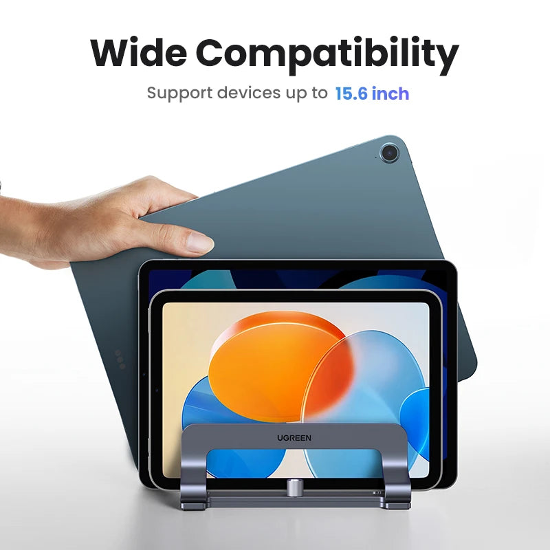 Vertical Aluminium Laptop Stand Triple Slot Holder for MacBook Pro Air Tablet iPad Phone