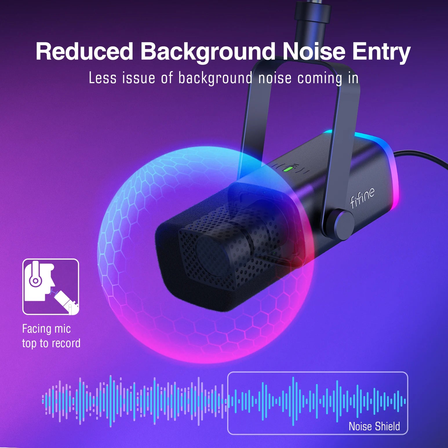 USB XLR Dynamic Gaming Microphone Kit with Boom Arm RGB Mute Headphone Jack for PC PS5 Mixer