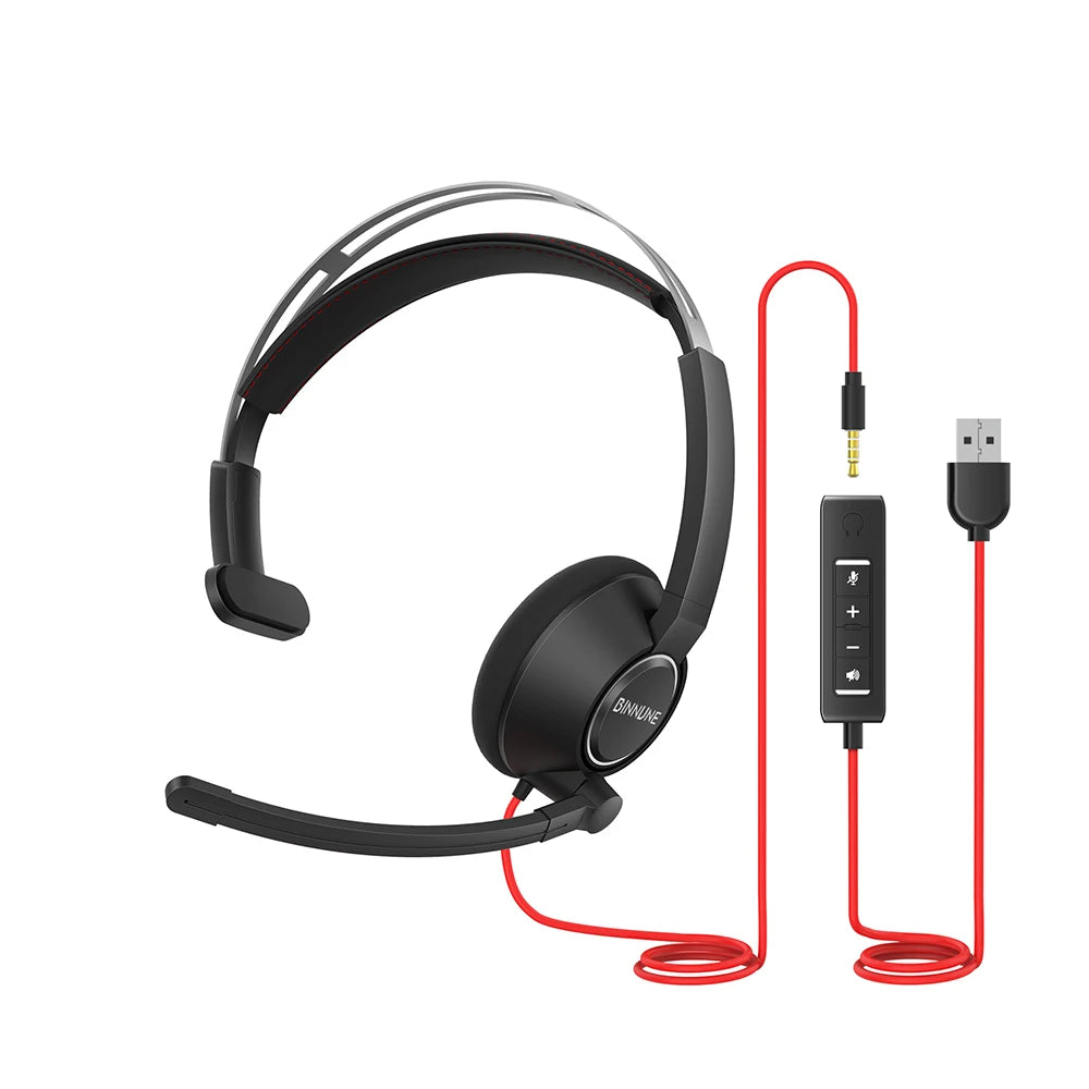 Wired Headset with Noise Cancelling Microphone for Laptop PC and Office Video Calls