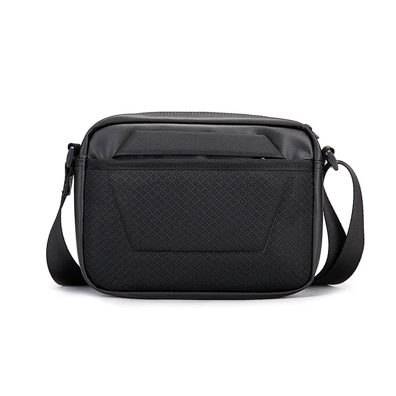 Multipurpose Casual Crossbody Small Messenger Bag with Water Resistant Oxford Fabric Black