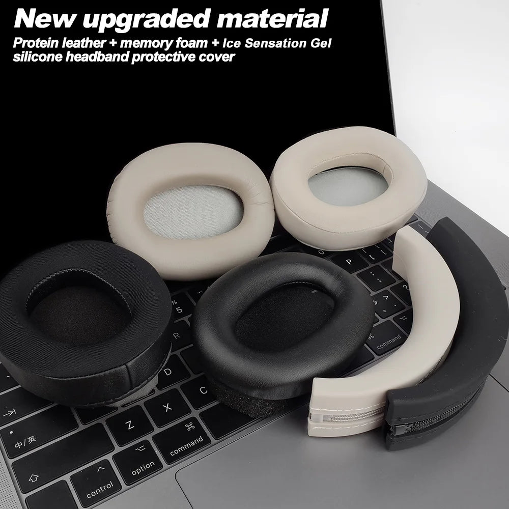 Premium Replacement Memory Foam and Protein Leather Earpads for Sony Over-Ear Headphones