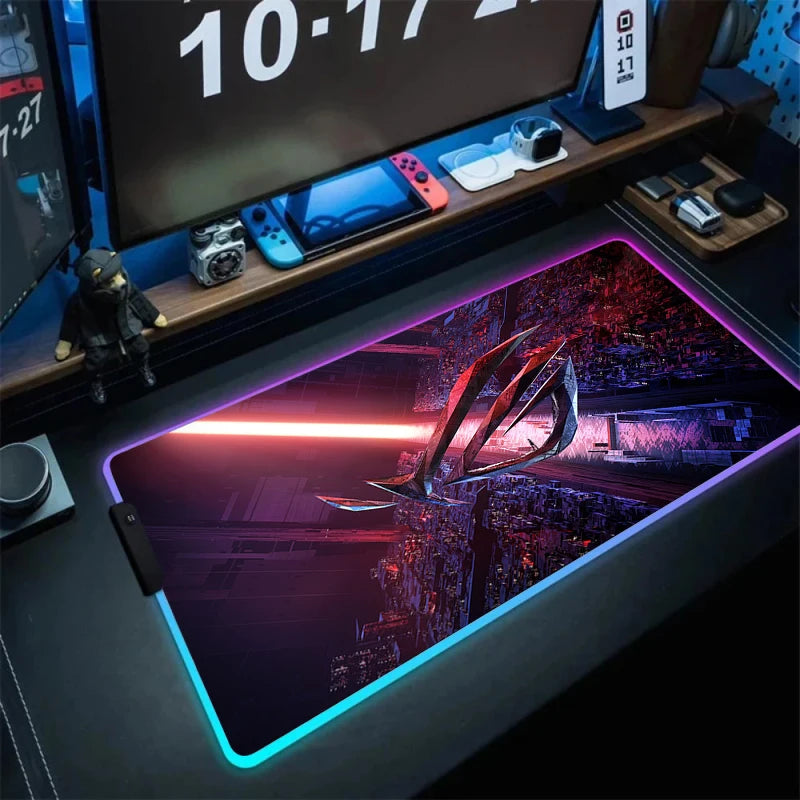 Large RGB Gaming Mouse Pad with Backlight Non Slip Surface for Keyboard and Desk Protection