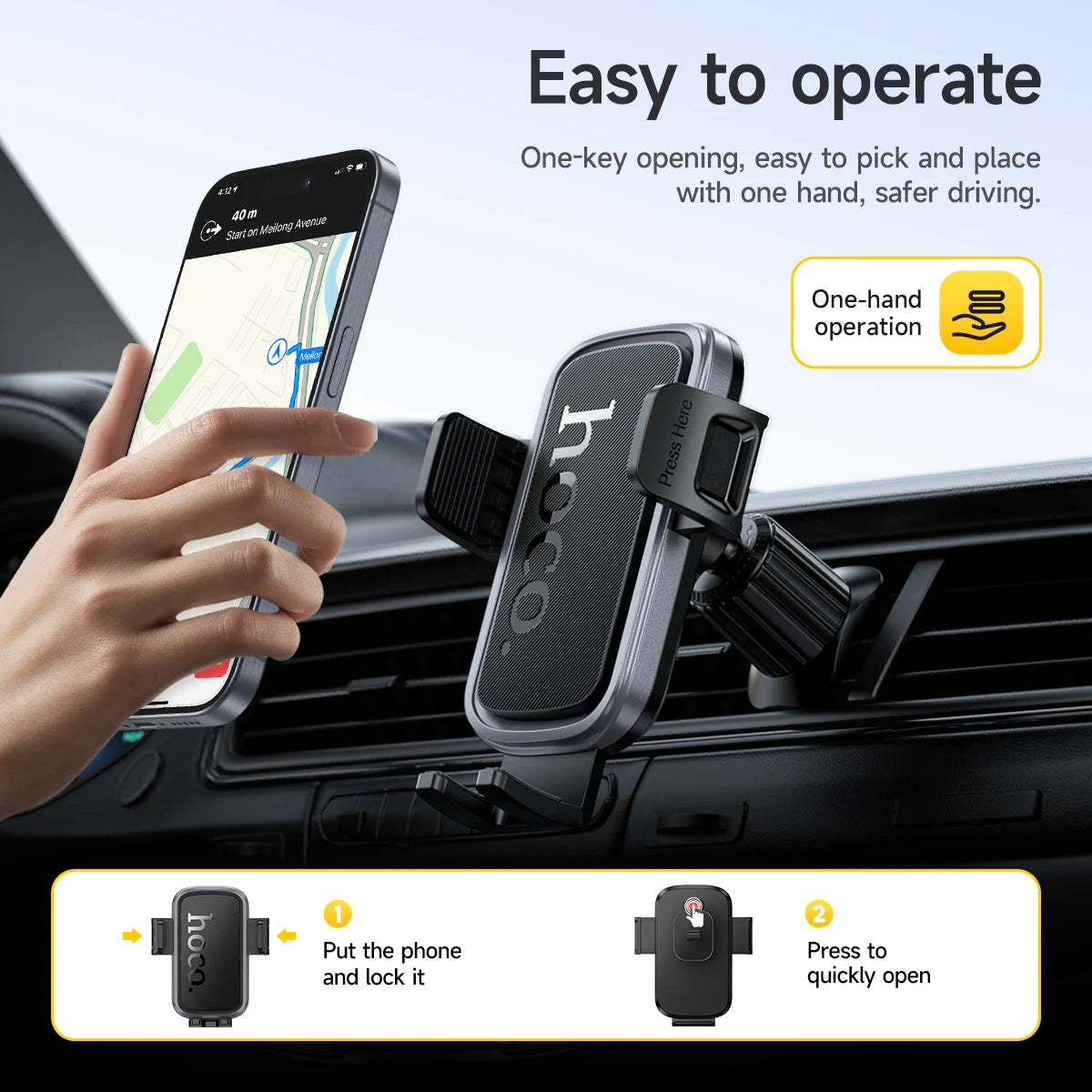 Universal Adjustable Car Air Vent Phone Holder Mount for Travel and Commute