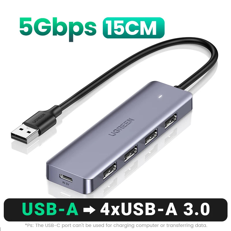 USB-C Hub 4 Ports USB 3.0 Splitter Adapter Type C to USB-A Hub for MacBook iPad Pro Samsung
