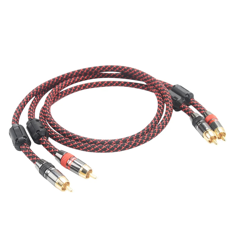 2RCA to 2RCA Hi-Fi Audio Cable 4N OFC Independent Shielding Stereo Interconnect Lead