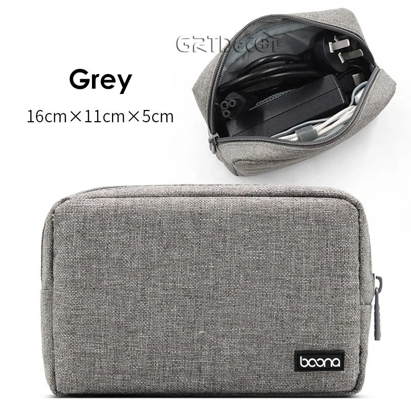 Double Layer Digital Travel Storage Bag for Cables Earphones Hard Drives Phone Accessories Organiser