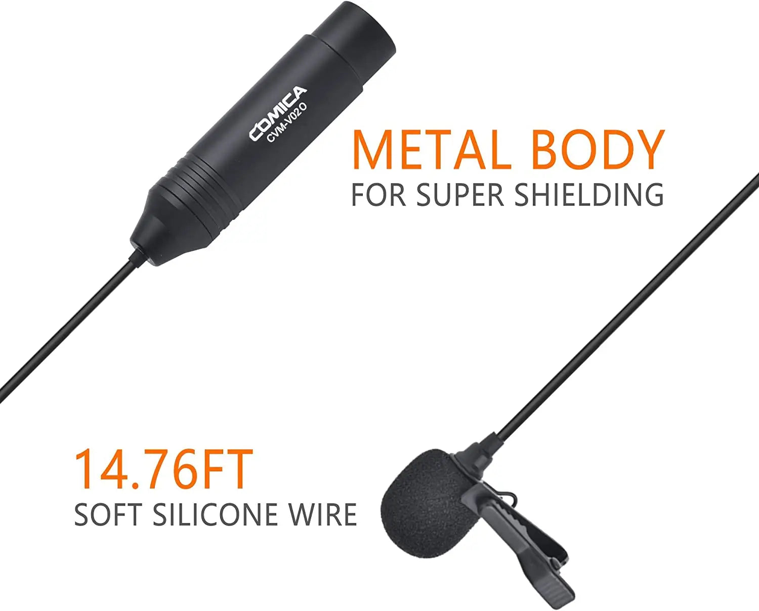 Omnidirectional XLR Lavalier Microphone with 3-pin Connector for Camcorders Studio Recording 2-pack