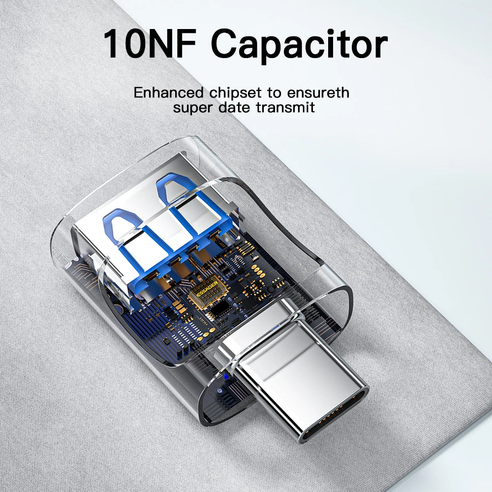 USB 3.0 to Type-C OTG Adapter USB-A Type-C Male Micro USB Converter for Laptops & Card Readers