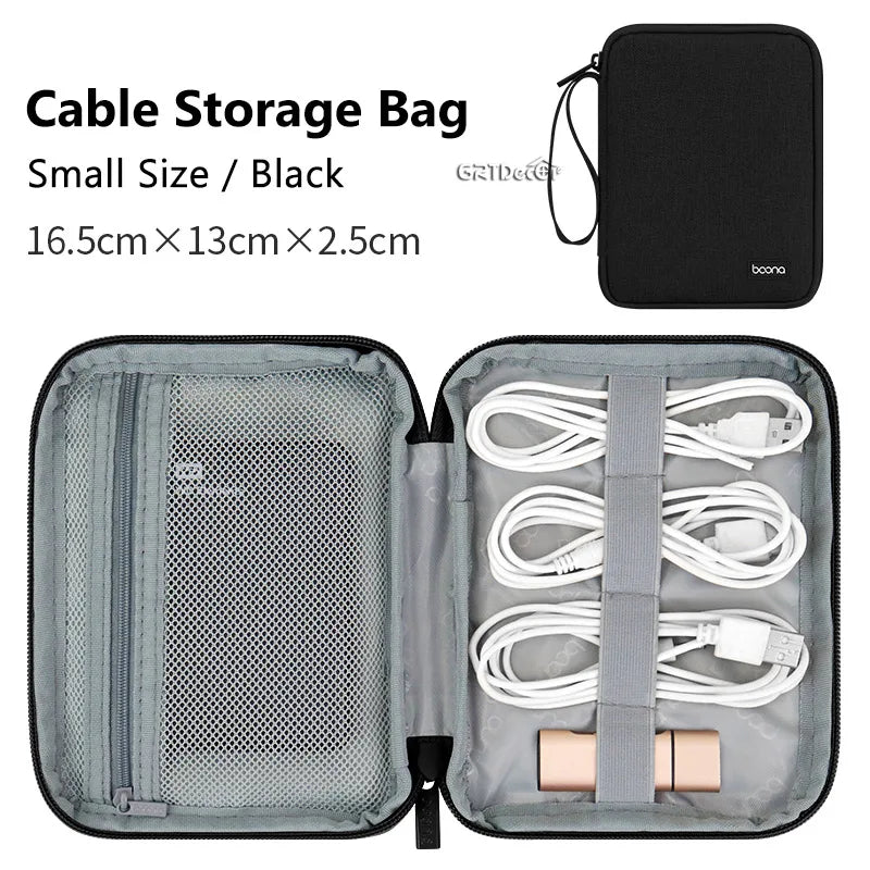 Double Layer Digital Travel Storage Bag for Cables Earphones Hard Drives Phone Accessories Organiser
