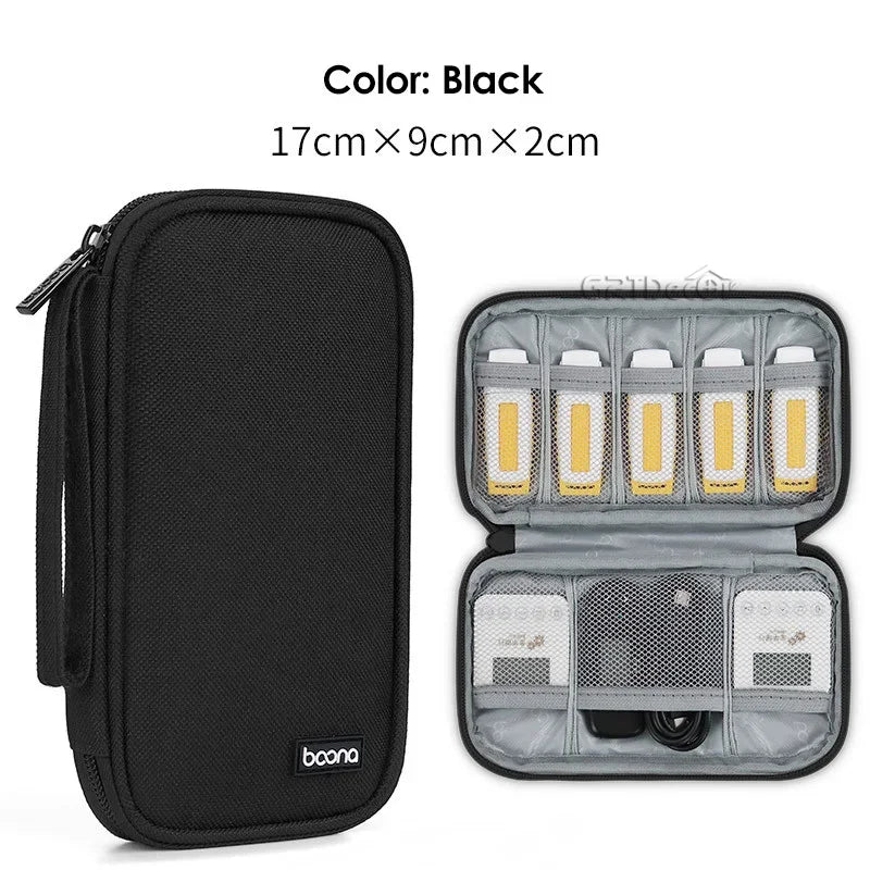 Double Layer Digital Travel Storage Bag for Cables Earphones Hard Drives Phone Accessories Organiser
