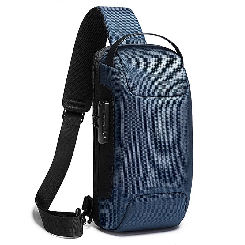 Water Resistant Crossbody Chest Bag for Men and Women with USB Charging Anti-Theft Travel Design