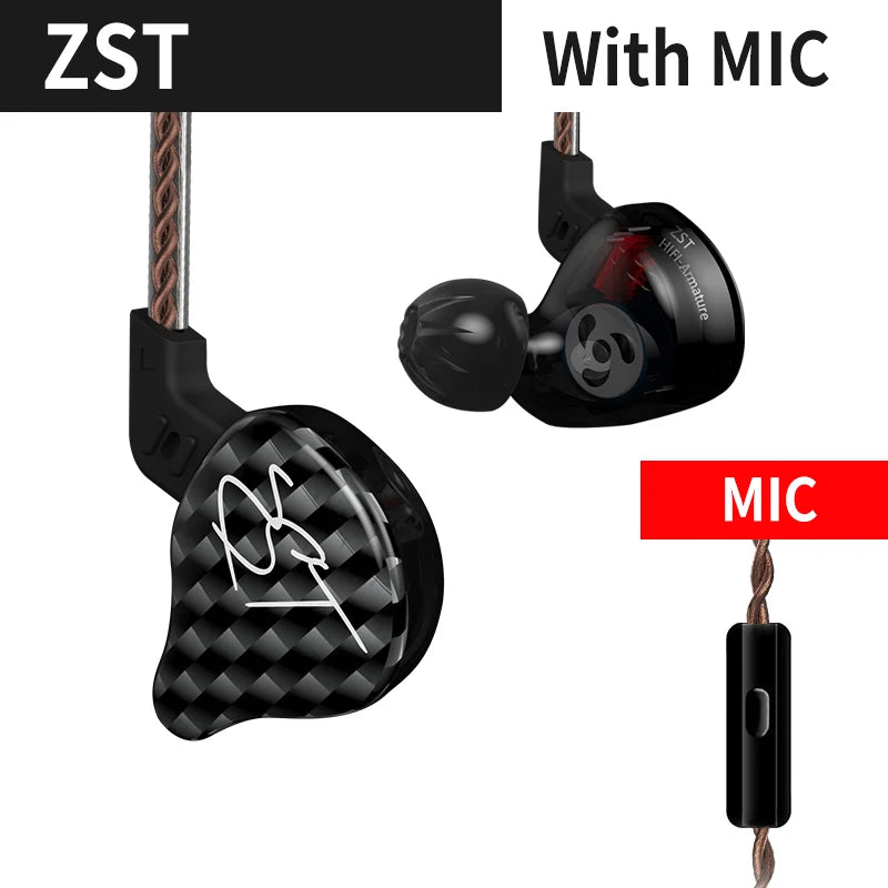 Wired In Ear Monitor Earphones with Detachable Cable and Noise Cancelling Microphone