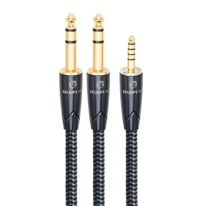 Premium OCC Balanced 4.4mm to Dual 6.5mm TRS Audio Adapter Cable for Studio and HiFi Use