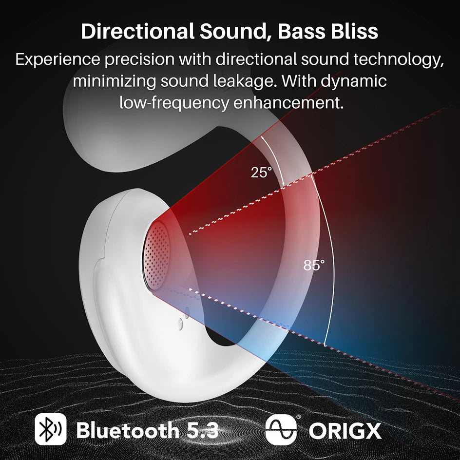 Wireless Bluetooth 5.3 Open-Ear Earbuds with Call Dual Microphone Noise Cancelling & Digital Display