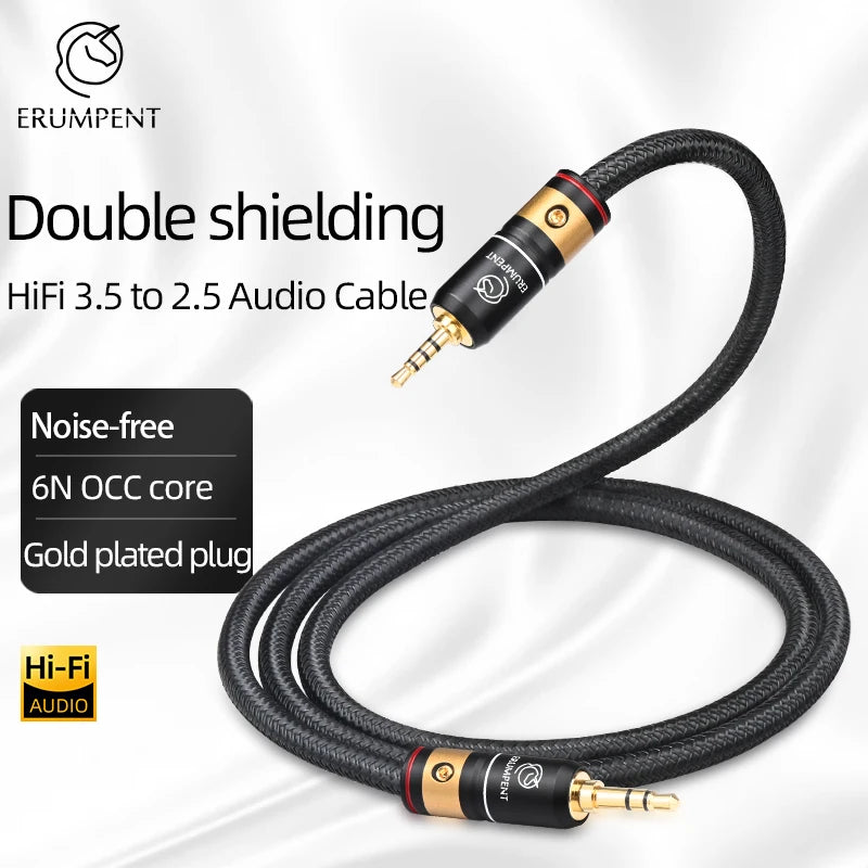 Premium 3.5mm to 2.5mm Stereo Audio Cable for Headphones Speakers and Mobile Devices