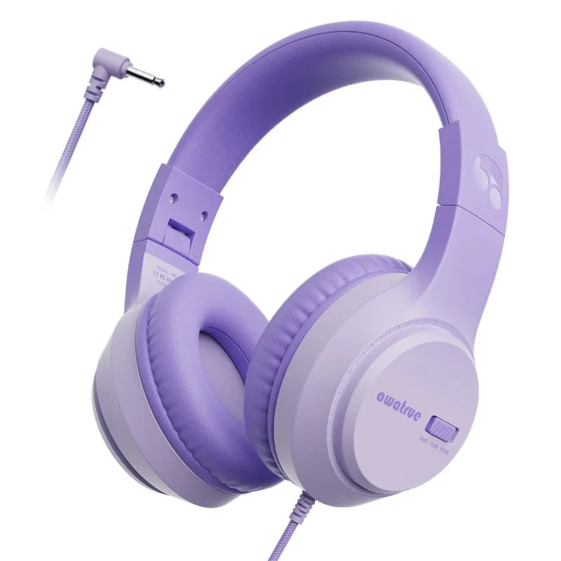 Children’s Wired Headphones with Microphone and Volume Limiter for Safe and Clear Listening