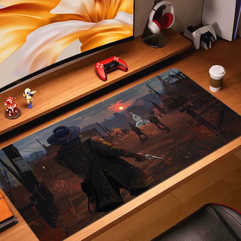 Large Non-slip Gaming Mouse Pad with Stitched Edges and Comfortable Rubber Base for Desktop Use