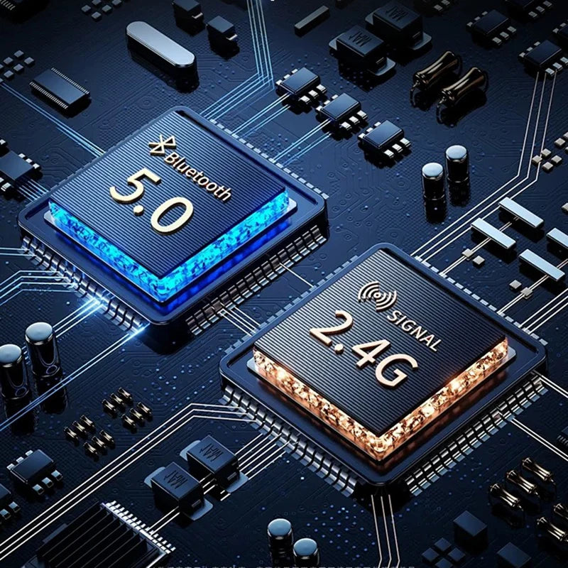 Dual Mode Wireless Mouse with Bluetooth & 2.4G, Adjustable DPI, Type-C Rechargeable Silent Design