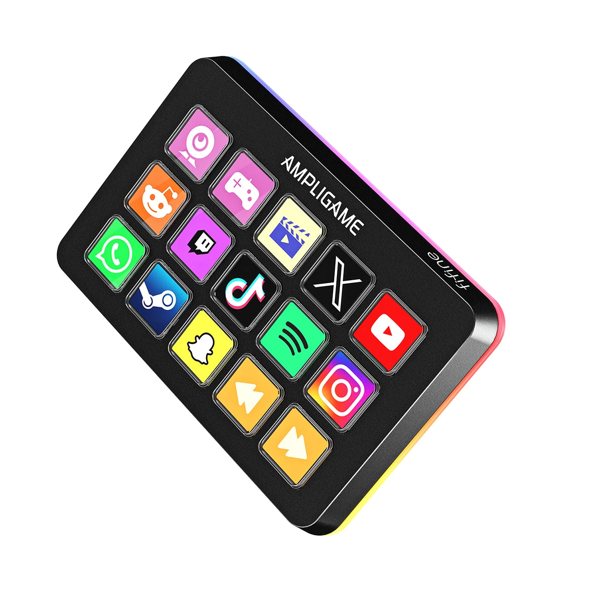 15 Key Mini Macro Keyboard with LCD Buttons RGB Lighting Custom Shortcuts for Streaming Editing