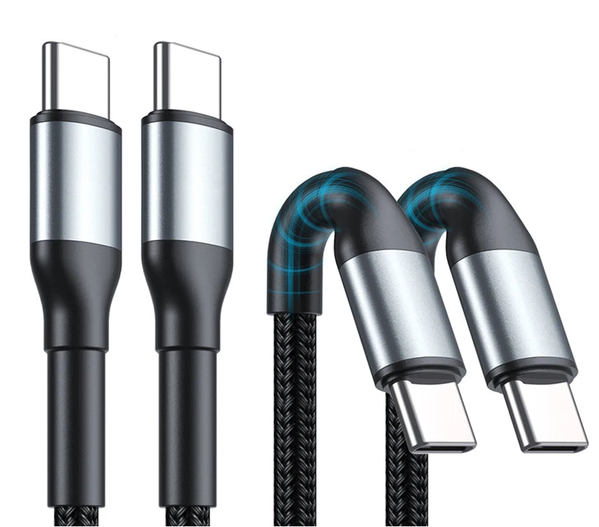 USB C to USB C Fast Charging Braided Cable 60W PD Data Sync Cord for Phones and Tablets