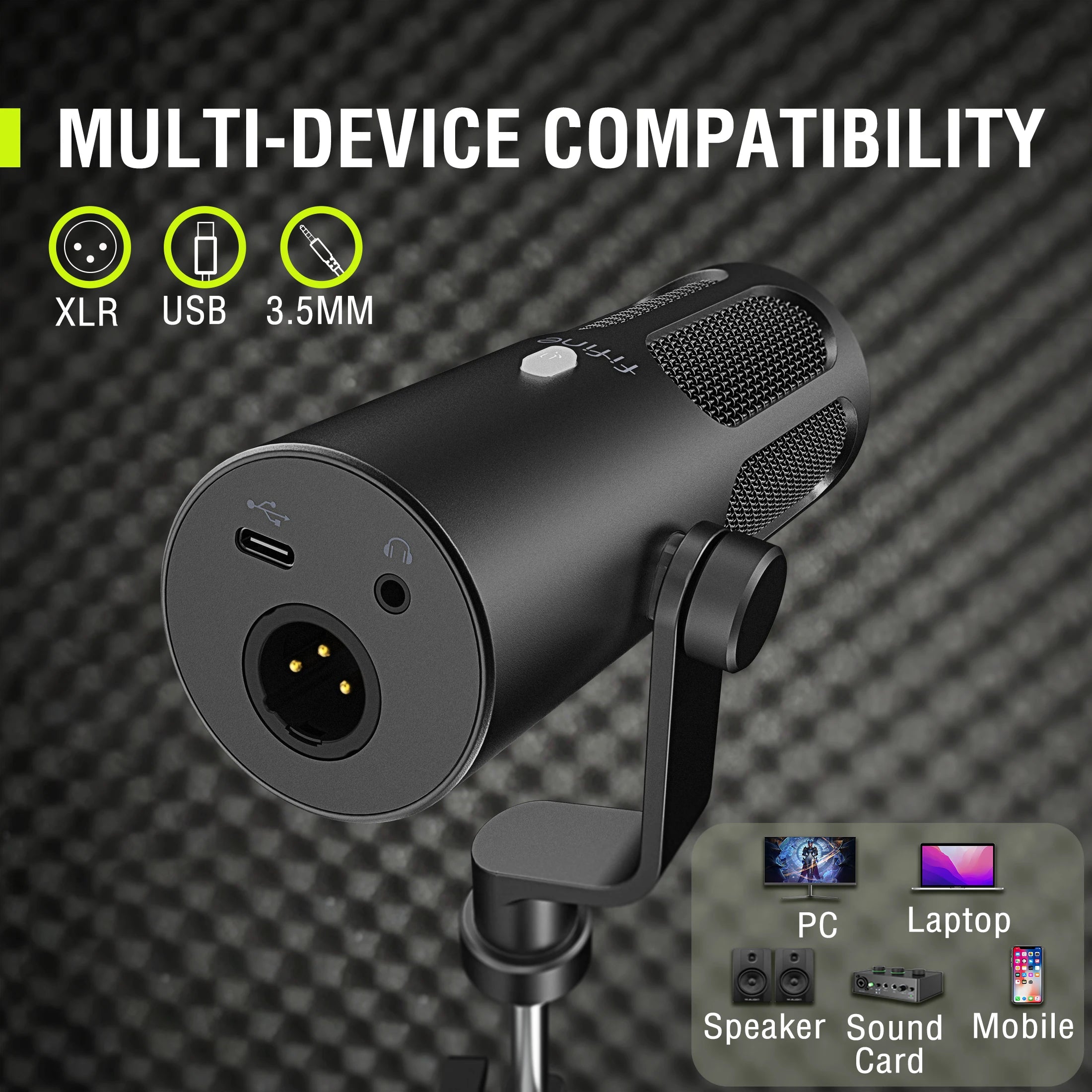 Heavy Duty USB and XLR Dynamic Microphone for Podcasting Studio Recording with Noise Reduction