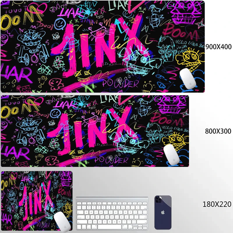 XXL Extended Gaming Mouse Mat with Anti-slip Rubber Base, Durable Edge, Desk Protection 90x40cm