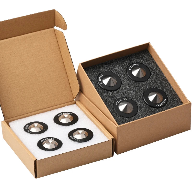 HiFi Speaker Isolation Spikes and Carbon Fibre Floor Mats for Amplifiers and Audio Systems