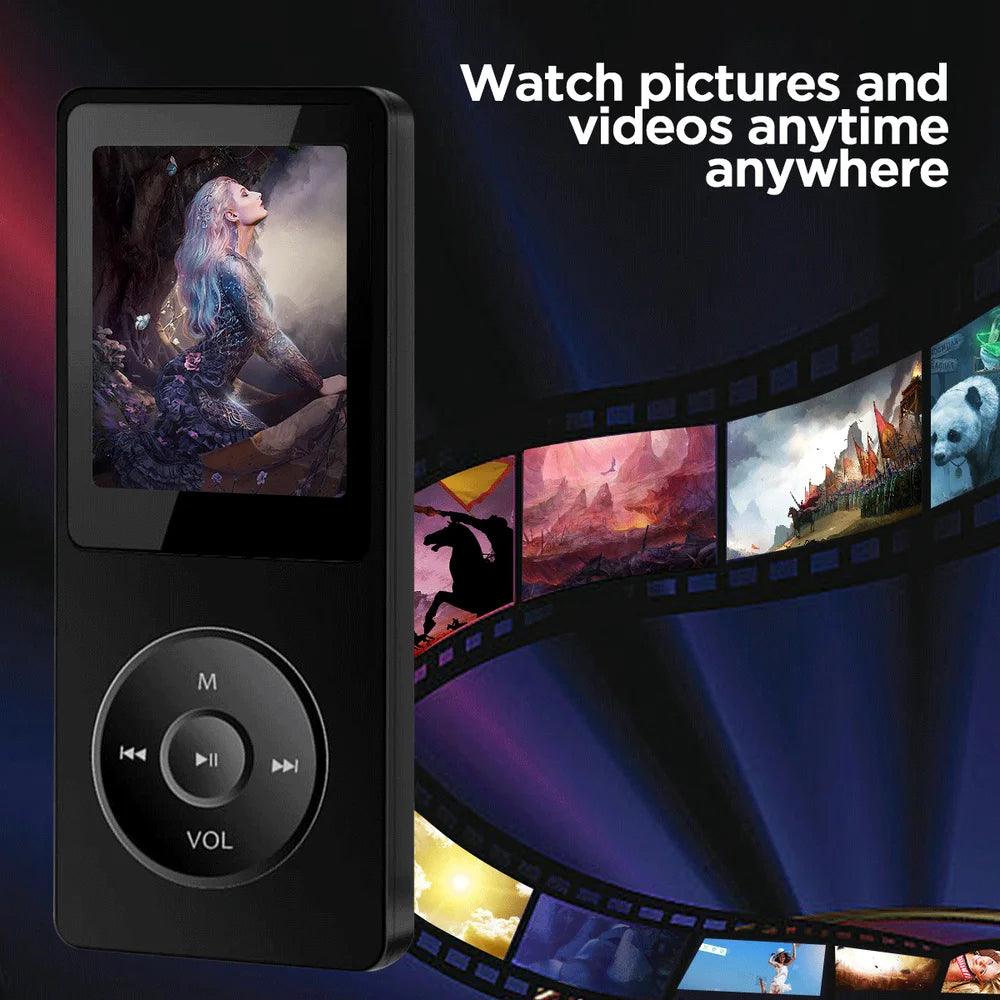Portable Bluetooth MP3 MP4 Player with FM Radio Recorder HIFI Audio USB Charging and 16GB Storage