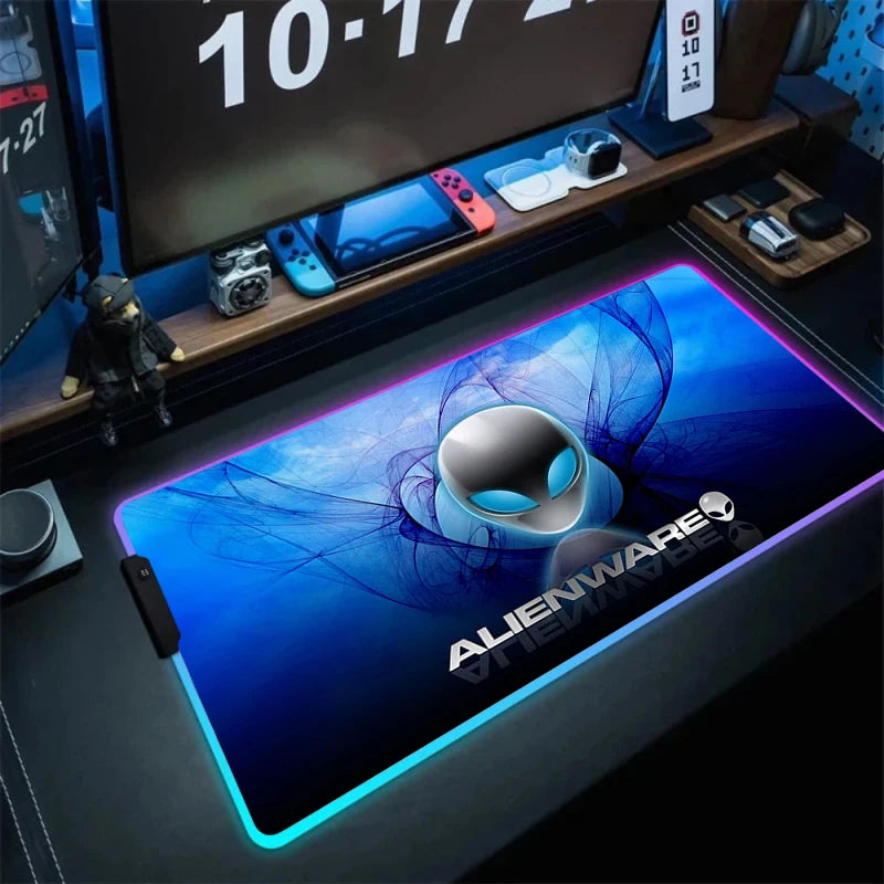 Large RGB LED Mouse Pad with Non-Slip Base, Waterproof Gaming Desk Mat for PC and Laptop Setup