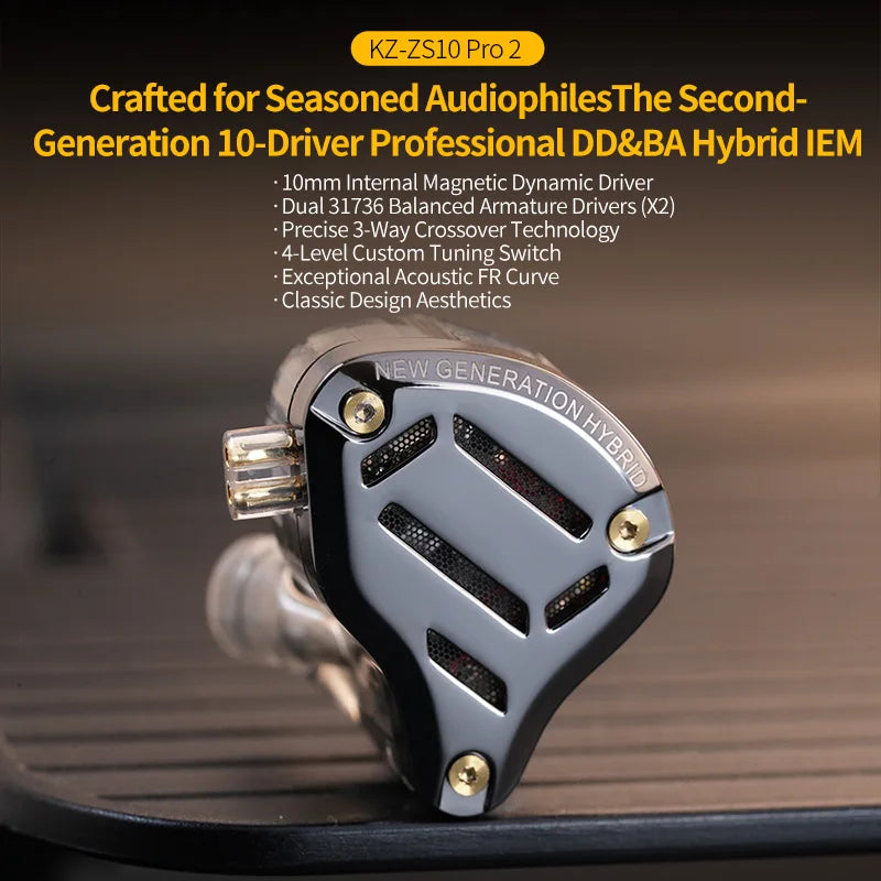 Premium Metal In-Ear Monitor Earphones with 4-Level Tuning and Detachable Cable for Studio Sound