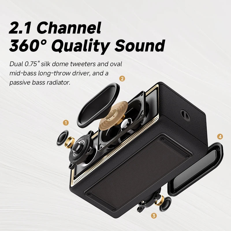 Portable Bluetooth Speaker with 36W Output IP66 Waterproof Design and Long Battery Life