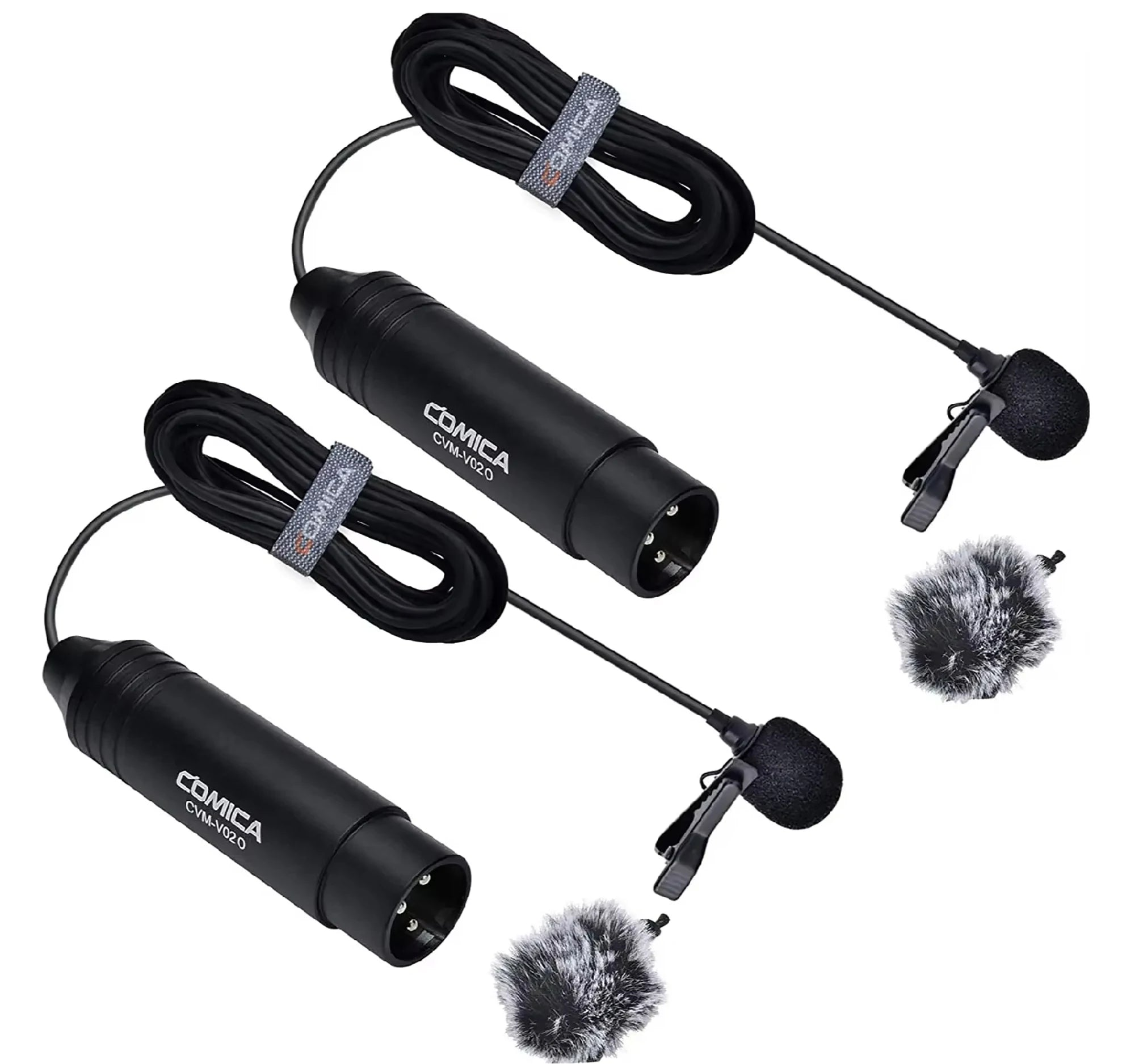 Omnidirectional XLR Lavalier Microphone with 3-pin Connector for Camcorders Studio Recording 2-pack