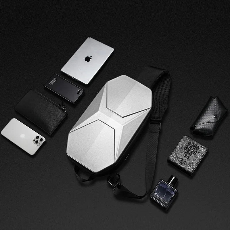 Anti Theft Water Resistant Chest Sling Bag with USB Charging for Travel Work and Daily Use