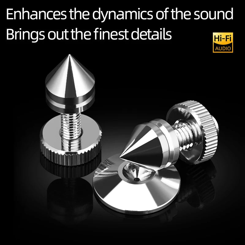 Pure Copper Rhodium Plated Isolation Feet and Damping Spikes for Amplifiers and Speakers